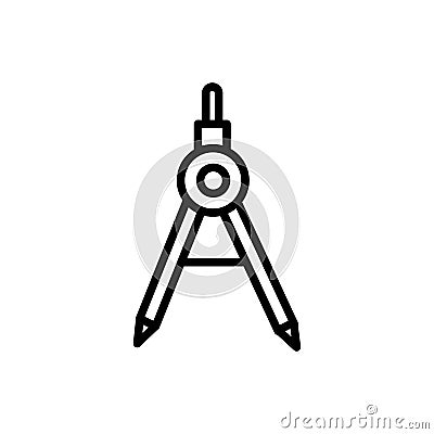 Compass geometry tool architecture icon line style Vector Illustration