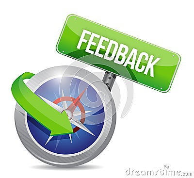 Compass guide to feedback. illustration design Cartoon Illustration