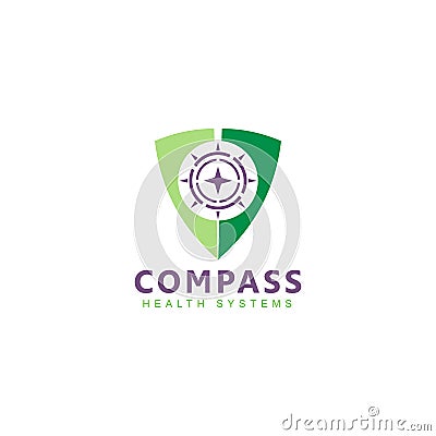 Compass Health Systems Logo Design Inspiration Vector Illustration