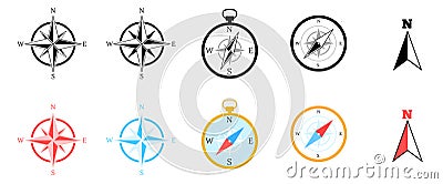 compass icon direction maps navigation Stock Photo