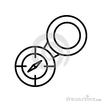 Compass icon vector isolated on white background, Compass sign , line or linear sign, element design in outline style Vector Illustration