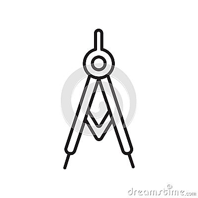 Compass icon vector isolated on white background, Compass sign , sign and symbols in thin linear outline style Vector Illustration