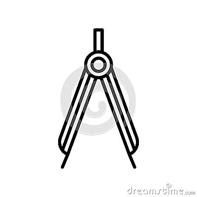 Compass icon vector isolated on white background, Compass sign , thin line design elements in outline style Vector Illustration