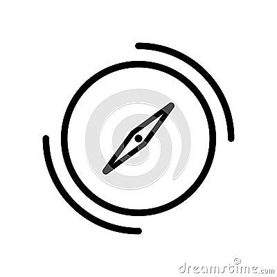 Compass Icon Vector. Simple flat symbol. Perfect Black pictogram illustration on white background Vector Illustration