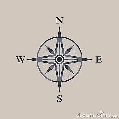 Compass graphic icon. Vintage style Cartoon Illustration