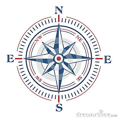 Compass Line Adventure Design Stock Photo