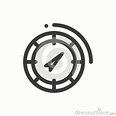 Compass line simple icon. Weather symbols. Windrose. Design element. Template for mobile app, web and widgets. Vector Vector Illustration