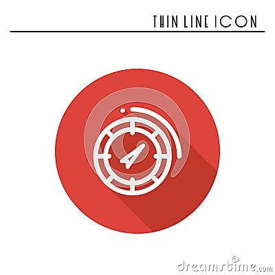 Compass line simple icon. Weather symbols. Windrose. Design element. Template for mobile app, web and widgets. Vector Vector Illustration