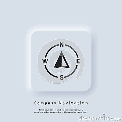 Compass logo. Navigator arrow icon. Navigation technology, geolocation customizable illustration. GPS guide cursor. Vector EPS 10 Vector Illustration