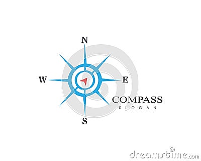 Compass Logo sign Template vector icon illustration design Cartoon Illustration