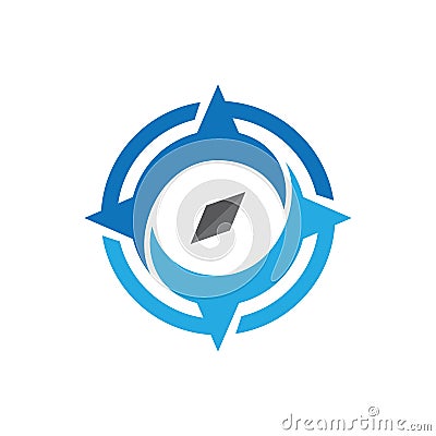 Compass logo vector icon Vector Illustration