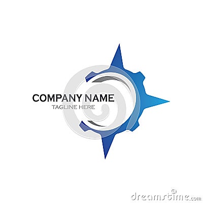 Compass logo vector icon Vector Illustration