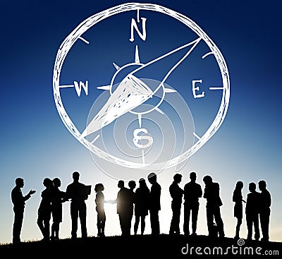 Compass Longitude Latitude Navigation Direction Adventure Concept Stock Photo