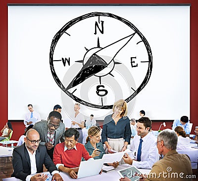 Compass Longtitude Latitude Navigation Direction Adventure Conce Stock Photo