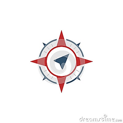 Compass with navigation logo design Vector Illustration