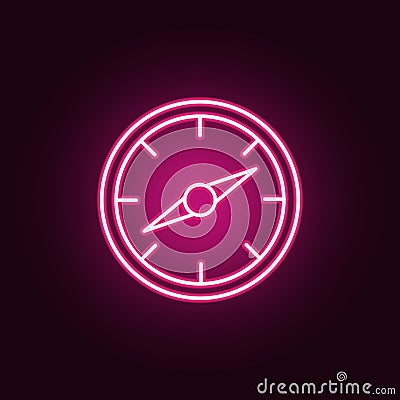 Compass neon icon. Elements of turizm set. Simple icon for websites, web design, mobile app, info graphics Stock Photo