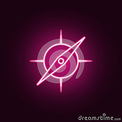 compass neon icon. Elements of web set. Simple icon for websites, web design, mobile app, info graphics Stock Photo