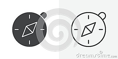 Compass pointer icon flat and simple set design Vector Illustration