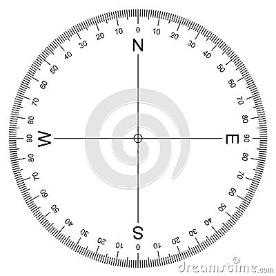 Compass Protractor vector Vector Illustration