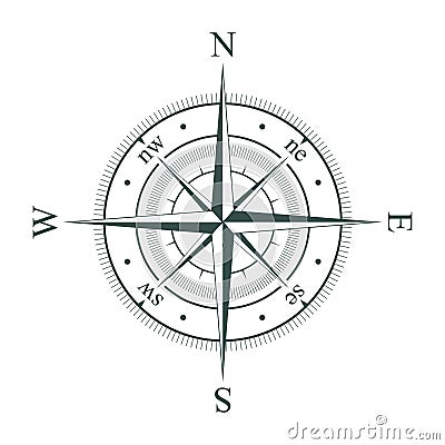 Compass. Retro vintage Wind rose. Vector. Vector Illustration