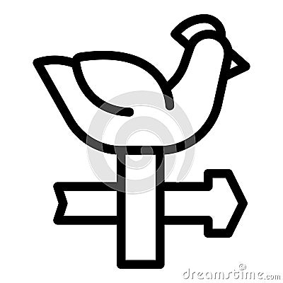 Compass rooster icon outline vector. Weather wheel Stock Photo