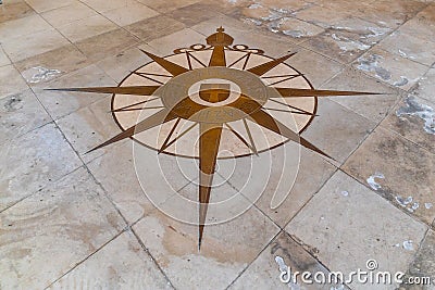 Compass rose of the Anglican Communion in the central nave of the Canterbury Cathedral Editorial Stock Photo