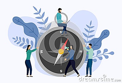 Compass rose with human concepts Vector Illustration