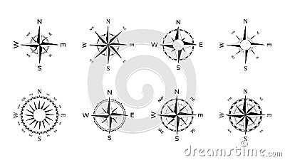 Compass rose of winds with directional dials Vector Illustration