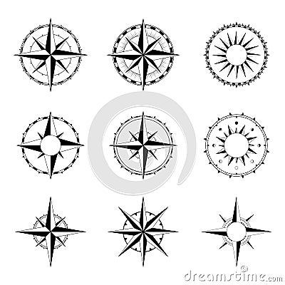 Compass rose of winds set Vector Illustration