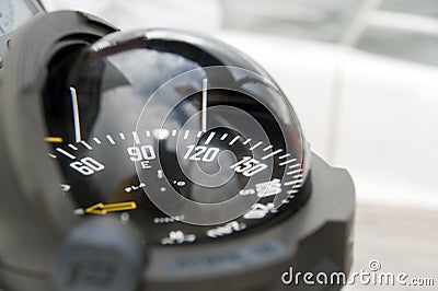 Compass of a sailing yacht Stock Photo