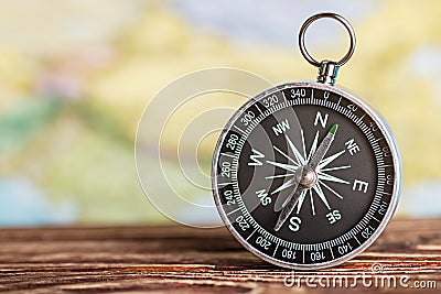 Compass showing the direction Stock Photo