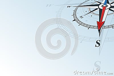Compass south background Vector Illustration