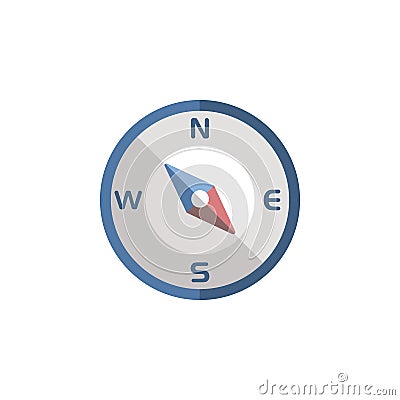 Compass south east direction. Flat icon. Isolated weather vector illustration Cartoon Illustration