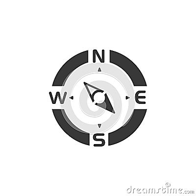 Compass. South east direction. Icon. Weather and map glyph vector illustration Vector Illustration