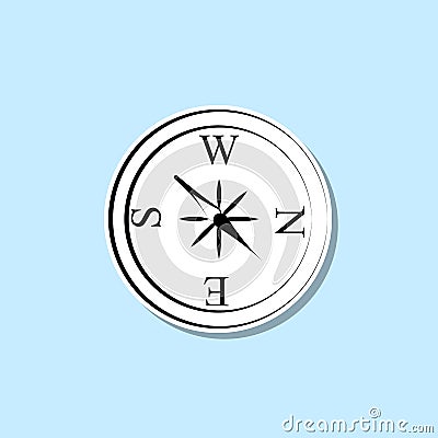 Compass sticker icon. Simple thin line, outline vector of travel icons for ui and ux, website or mobile application Stock Photo