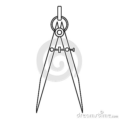 Compass tool icon, outline style Vector Illustration