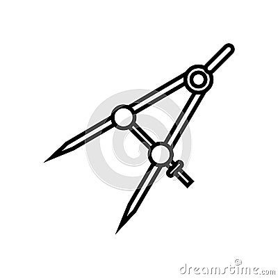 Compass tool line style icon Vector Illustration