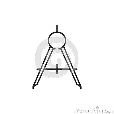 Compass tool outline icon Vector Illustration