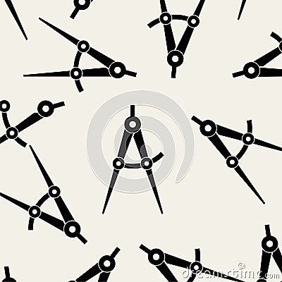 Compass tool seamless pattern isolated Vector Illustration