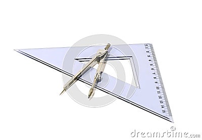 Compass and Triangle Stock Photo
