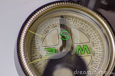 The compass. a valuable tool once to navigate, it indicates the way, the direction. would need a compass for life .... Stock Photo