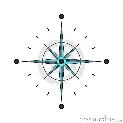 Compass vector Icon. navigation and traveling sign. Black compass with arrows vector eps10 Vector Illustration