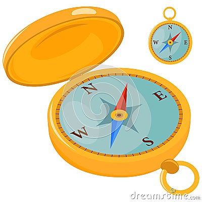 Compass on white background. Vector illustration Vector Illustration