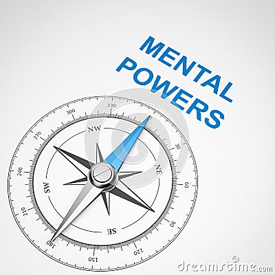 Compass on White Background, Mental Powers Concept Stock Photo