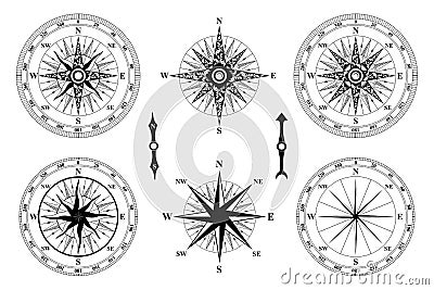 Compass wind rose. Vector Illustration
