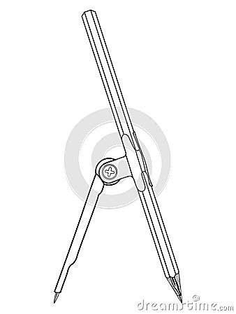 Compasses, drawing tool Cartoon Illustration