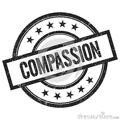 COMPASSION text written on black vintage round stamp Stock Photo