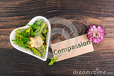 Compassion word on card Stock Photo