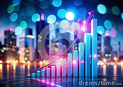 Visualizing Business Growth An Ascending Bar Graph for Data Analysis and Strategic Insights Stock Photo