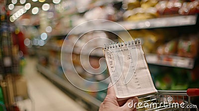 Rising Prices Inflation Cost Strain on Grocery Shopping Stock Photo